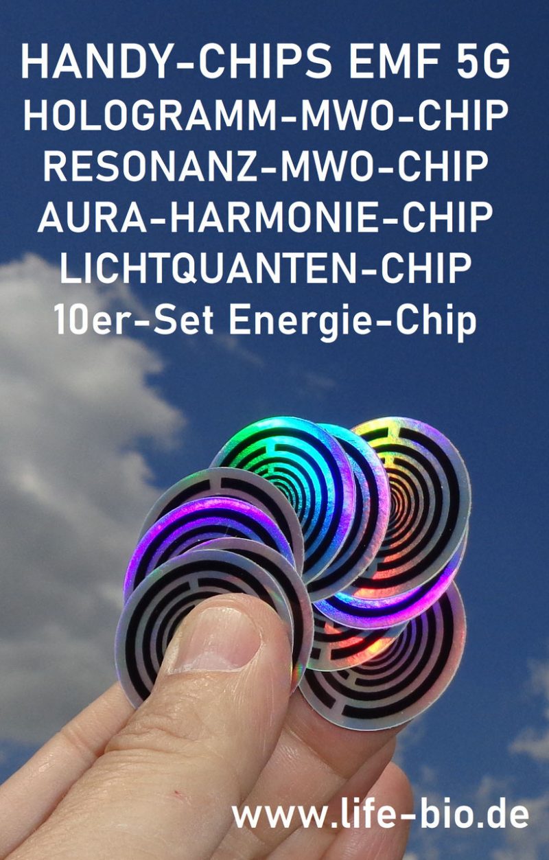 HANDY-CHIP-AUFKLEBER | MWO-CHIP-KLEBER | HOLOGRAMM SILBER 3 CM | mit Hologramm-Lichtresonanz-Programmierung | Elektrosmog-Schutz | 5G Strahlenschutz | Harmonisierung | Handy-EMF-5G-Chips