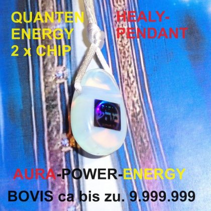 Quantenfeld-Anhänger Radionik Bioresonanz Lakhovsky MWO EMF 5G Schutz Harmony Scalarwave Opalith Heilstein Healy-Pendant Hologramm Technik mit Doppelseitigen Energie-Symbolen auf dem Hologramm-Quanten-Licht-Chip, Aura-Chi-Prana-Resonanz Amulett, Resonanz-Photonen-Amulett