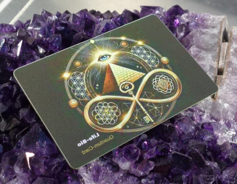 Mega Aura Healy Energiekarte | mit Hologramm-Lichtresonanz-Programmierung | Elektrosmog-Schutz | 5G Strahlenschutz | Harmonisierung | Handy-EMF-5G-Chips