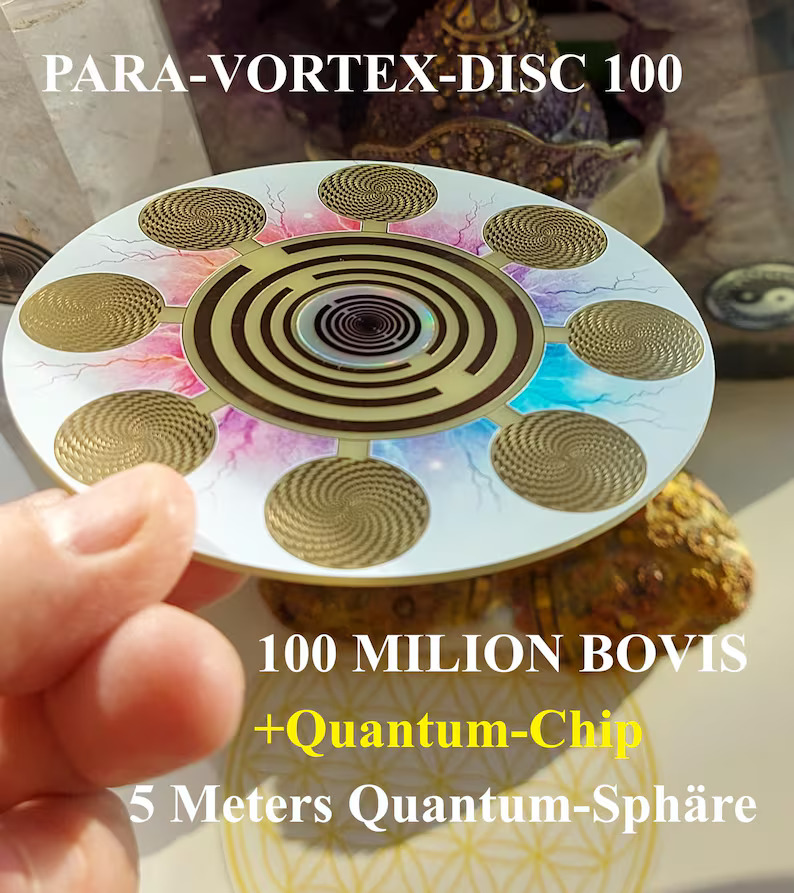 Cosmic-Healy-Energy-Scheibe | Skalarwellen Radionik 8Vortex Geometry holy Energy-Quanten Resonanz Harmony +150Hz Frequenz Qantum Holo chip Akasha