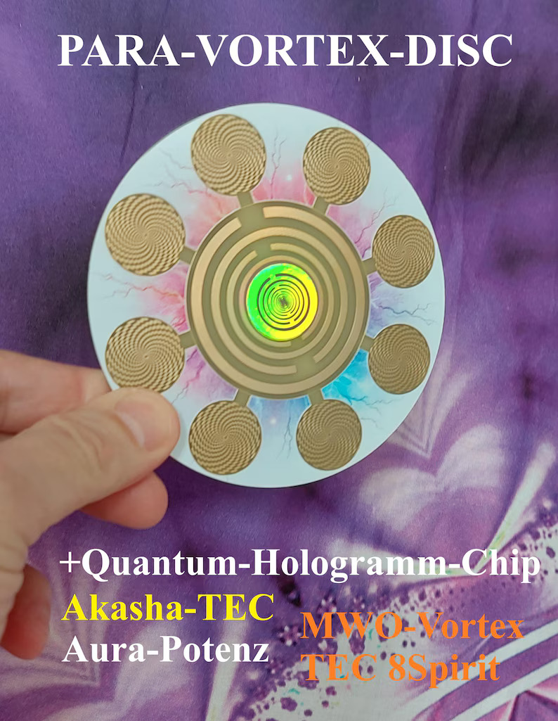 Cosmic-Healy-Energy-Scheibe | Skalarwellen Radionik 8Vortex Geometry holy Energy-Quanten Resonanz Harmony +150Hz Frequenz Qantum Holo chip Akasha
